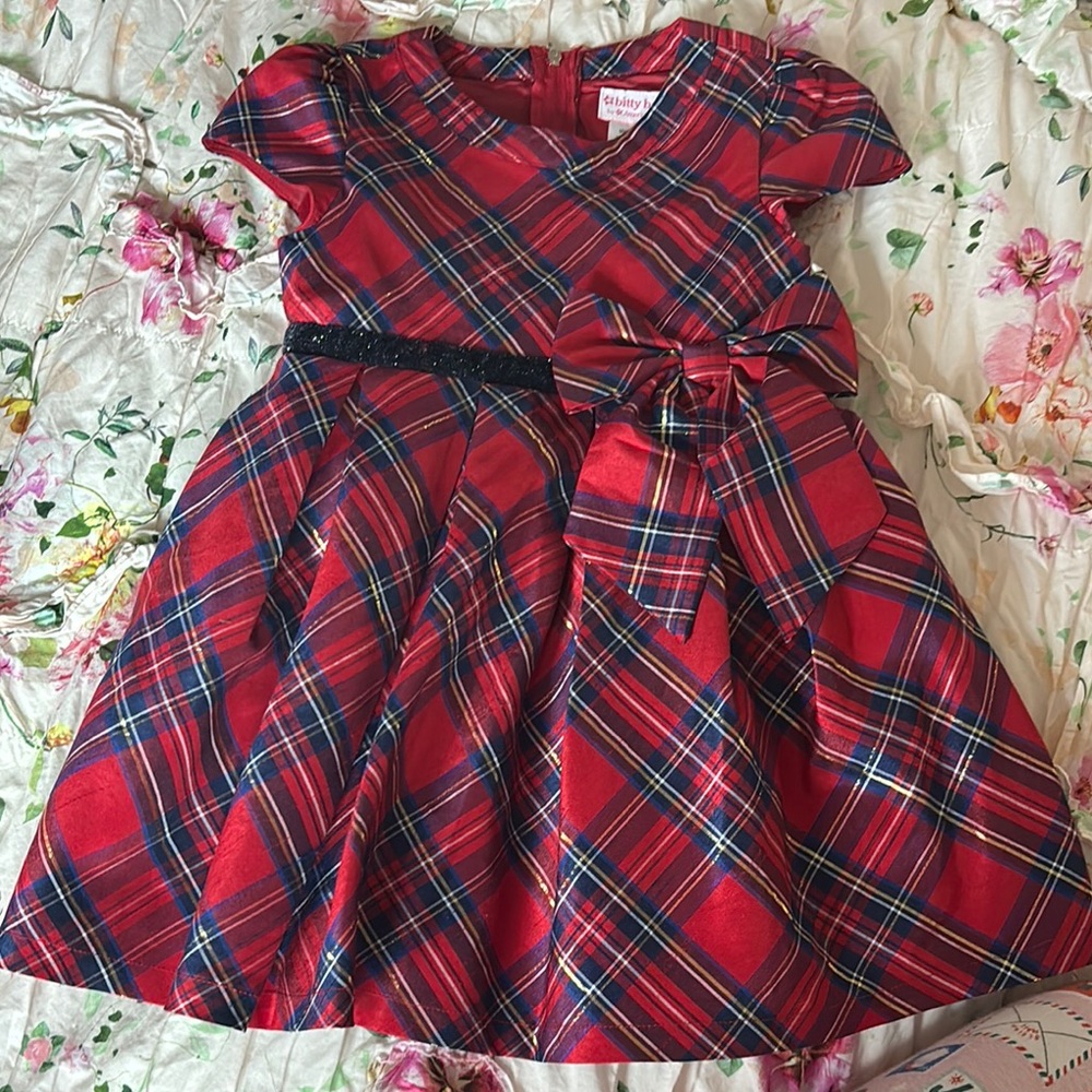 Red Plaid Toddler American Girl Dresd